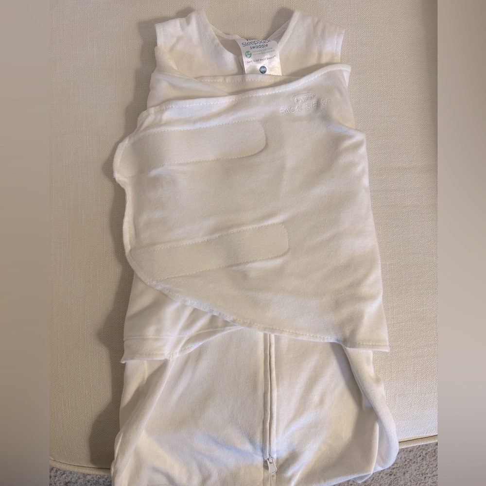 Halo Sleep Sack Swaddle Newborn White Organic Cotton